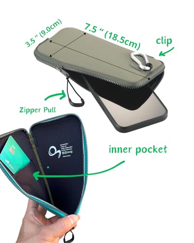 OneJoy Phone Sleeve Lightweight Cell Phone Pouch for Mobile Protection, Slim Fit and Durable, with Clip-on for Easy Carrying, Enough for 6.1" to 6.9" Cellphone [ Olive ] - color: olive