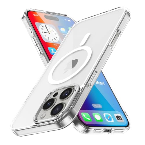 Transluent Anti-Yellow,Compatible with Magsafe Case for iPhone 15 16 14 13 12 Pro Max,Slim Crystal Shockproof Matte Anti-Fingerprint Magnetic Cover for Women Men (Clear,for iPhone 14 Pro Max) - color: Clear, size: For iPhone 14 Pro Max