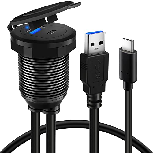 Alloy Type C 3.0 & USB 3.0 Car Mount Cable Male to Female 3ft - style: USB3.0 & Type_C 3.0 3ft