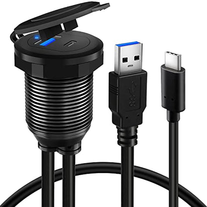 Alloy Type C 3.0 & USB 3.0 Car Mount Cable Male to Female 3ft - style: USB3.0 & Type_C 3.0 3ft