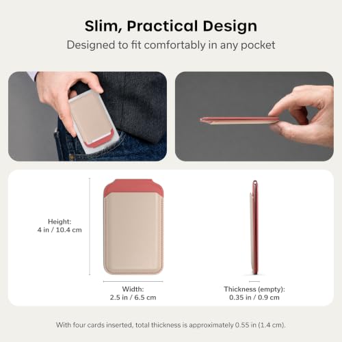 Satechi MagSafe Wallet Stand, Card Holder, NFC Pass-Through - color: Coral Pink