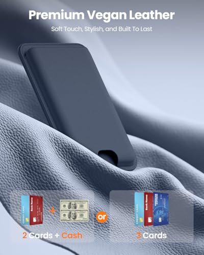 FlyReal for MagSafe Wallet, with Anti-Loss Lanyard, Navy Blue - color: Navy Blue