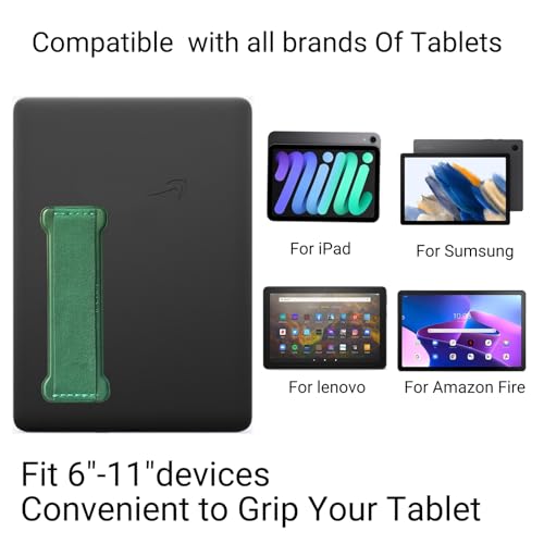 Hand Holder Strap for ipad, Tablet Hand Holder Strap, Universal Handle Grip for iPad Kindle, Mini Tablets and Cases (Black Green) - 2PC - color: Black Green