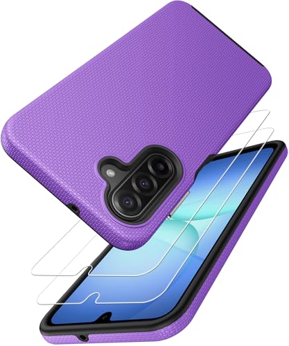 SSLOTSCASE for Samsung Galaxy A17 5G Phone Case, Purple | 2X Screen Protector, Military Grade Shockproof Drop Protection Sturdy Rugged Slim Men Women Phone Cover for Galaxy A17 2025 - color: Purple, size: A17