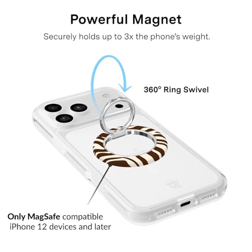 VELVET CAVIAR Compatible with MagSafe Phone Grip - color: Coco Zebra