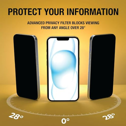 DEWALT Heavy Duty 2Pack Privacy Screen Protector for iPhone 16 Pro Max - size: iPhone 16 Pro Max
