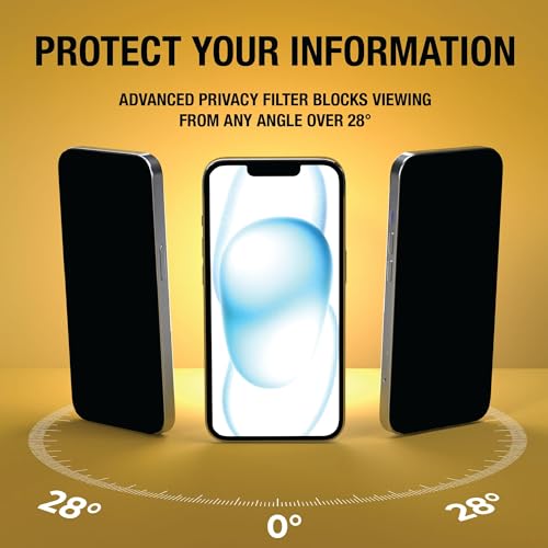 DEWALT Heavy Duty 2Pack Privacy Screen Protector for iPhone 16 Pro - size: iPhone 16 Pro
