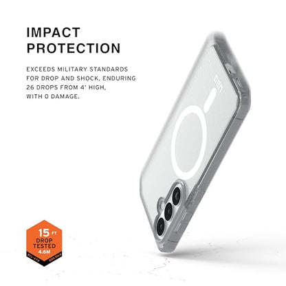 URBAN ARMOR GEAR UAG for Samsung Galaxy S26 Case 6.3" Dot - Magnetic Charging Compatible Transparent Transparent Rugged Military Drop Tested Protective Cover, True Clear Ice/Ash - color: Dot - True Clear Ice/Ash