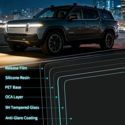 3-Pack Tempered Glass Screen Protector for Rivian R1T & R1S Gen1/2（Matte） - color: Matte