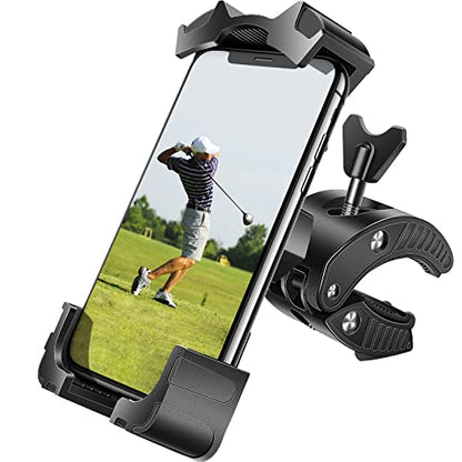 Universal Phone Holder Golf Cart, Phone Mount for Bike, Bicycle, Push Cart, Boat, Car, Stroller, Motorcycle, Fits Most Mobile Smartphones, Adjustable Handlebar Cell Phone Holder Shockproof - color: Grey