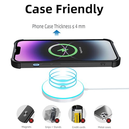 for MagSafe Charger, Magnetic Wireless Charging Pad for iPhone 17/17 Pro/17 Pro Max/Air/16 15 14 13 12 Pro Max Plus mini & AirPods 2 3 Pro, Strong Magnet, USB-C/A Ports (White-V2) - color: White-V2