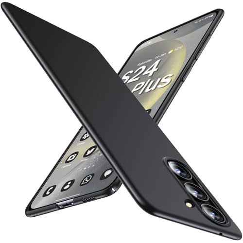 Gxmeuie Ultra Thin Case for Samsung Galaxy S24+ Plus 5G, Silky Touch & Anti-Fingerprint Material, Slim Hard PC Matte Cover Anti-Scratch Shockproof Protective Cases for Samsung S24 Plus 5G (Black) - color: Black, size: Galaxy S24 Plus