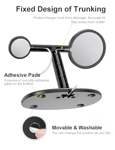 EWA 2-in-1 iPhone + Apple Watch Masafe Charger Stand, Aluminum Alloy (BLK) - color: Black
