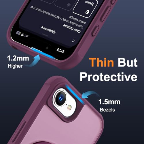 SKYLMW Compatible with iPhone 16e/17e Case with Stand,Wine Red | iPhone 16e Case iPhone 17e Case 6.1",Magnetic Ring Stand,Compatible with MagSafe,Military-Grade Protection,Great Grip Feeling - color: Wine Red, size: Iphone 16e & Iphone 17e