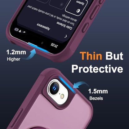 SKYLMW Compatible with iPhone 16e/17e Case with Stand,Wine Red | iPhone 16e Case iPhone 17e Case 6.1",Magnetic Ring Stand,Compatible with MagSafe,Military-Grade Protection,Great Grip Feeling - color: Wine Red, size: Iphone 16e & Iphone 17e