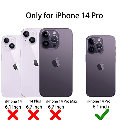 for iPhone 14 Pro Case with 2 Screen Protector, Heavy Duty Drop Protection Shockproof Full Body 3-Layer Military Rugged Durable Protective Cover for Apple iPhone 14 Pro 6.1" (Black) - color: Black