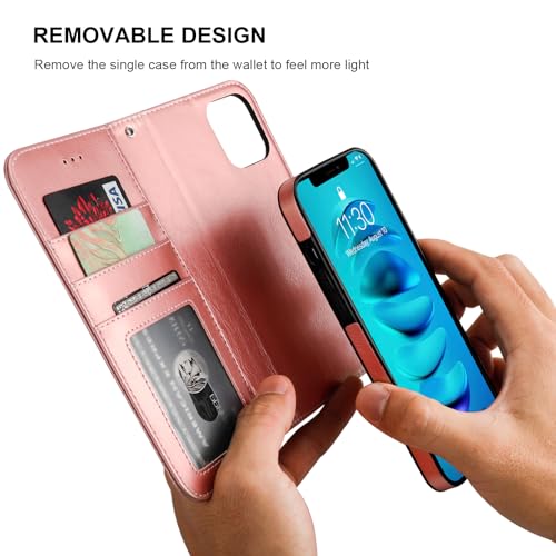 Bocasal for MagSafe Wallet Case Card Holder for iPhone 14, Rose Gold - color: Rose Gold for MagSafe