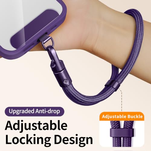 saxsion Lanyard for Phone, Self-Locking Phone Wrist Strap with 0.4mm Ultra-Thin Clip & 360° Hook, Anti-Drop and anti theft phone Strap (Purple) - color: Purple