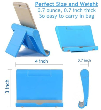 Cell Phone Stand for Desk 2 Pack Mobile Phone Holders Desktop Tablet Stand, Foldable Phone Dock Universal Adjustable Tablet Stand for Desk (Pink+Purple) - color: Pink+Purple