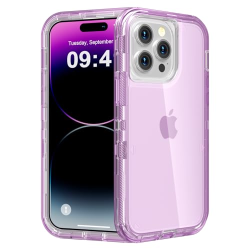 Follaroma for iPhone 14 Pro Max Case, Shockproof, Crystal Purple | Heavy Duty Shockproof Protection Phone Cases, Anti-Drop, Dual Layer Transparent Rugged Protective Cover, 6.7 inch - color: Purple, size: iPhone 14 Pro Max 6.7‘’