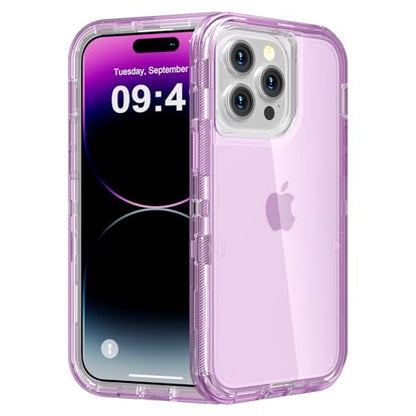Follaroma for iPhone 14 Pro Max Case, Shockproof, Crystal Purple | Heavy Duty Shockproof Protection Phone Cases, Anti-Drop, Dual Layer Transparent Rugged Protective Cover, 6.7 inch - color: Purple, size: iPhone 14 Pro Max 6.7‘’