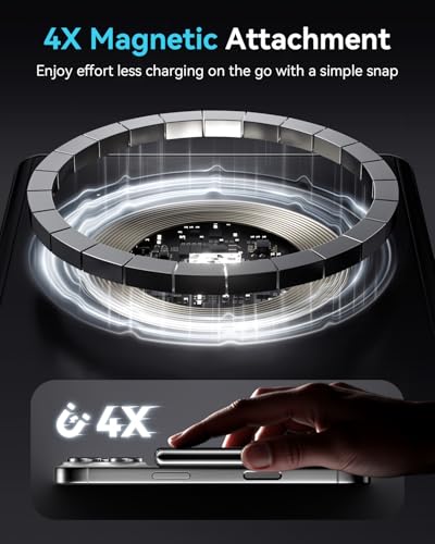 Kuulaa 10000mAh MagSafe Portable Charger 15W Wireless Magnetic Power Bank with 20W USB-C Output Slim Battery Pack Compatible with iPhone 17/16/15/14/13 Pro/Pro Max Series