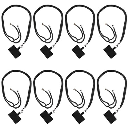 ELANE 8 Pieces Cell Phone Holder Around Neck,Adjustable Crossbody Phone Strap,Cell Phone Lanyard Crossbody Phone Lanyard - color: Black