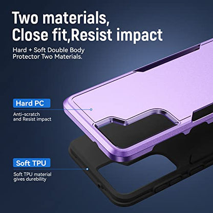 for Samsung Galaxy S21 Plus Case,with HD Screen Protector [Military Grade Drop Tested] Heavy-Duty Tough Rugged Shockproof Protective Case for Samsung S21 Plus, Purple - color: Purple