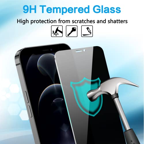 2 Pack Privacy Screen iPhone 12 Pro Max Tempered Glass Privacy Screen Protector for iPhone 12 Pro Max, Anti-Spy, Shatterproof, Full Edge Coverage, Bubble Free, Touch Sensitive, Easy Installation - size: iPhone 12 Pro Max -6.7Inch