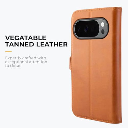 Snakehive Genuine Leather Wallet Case for Google Pixel 11 Pro XL – Flip Cover with Card Slots & Stand (Tan) - color: Tan