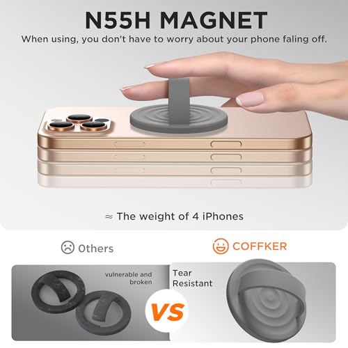 Magnetic Phone Grip for MagSafe, Silicone Ring Grip, Gray - color: Gray