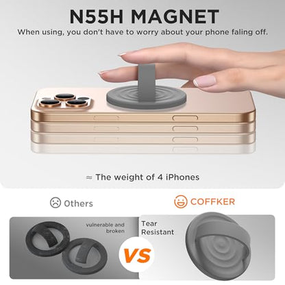 Magnetic Phone Grip for MagSafe, Silicone Ring Grip, Gray - color: Gray