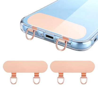 uxcell Double Ear Stainless Steel Clip Phone Lanyard Tab Ultra-Thin Phone - color: Rose Gold