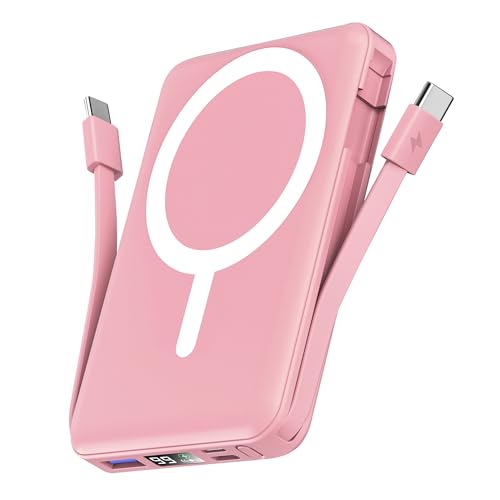 podoru for Magsafe Power Bank, 10000mAh Magnetic Portable Charger - color: Pink