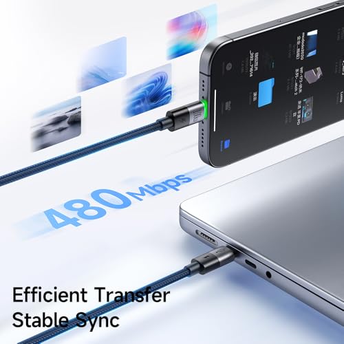mcdodo 2-in-1 USB C and Lightning Cable, USB-C to C & Lightning 100W Fast Charging Cable Compatible for iPhone 16 15 14 13 12 11 Galaxy iPad MacBook and more-5FT