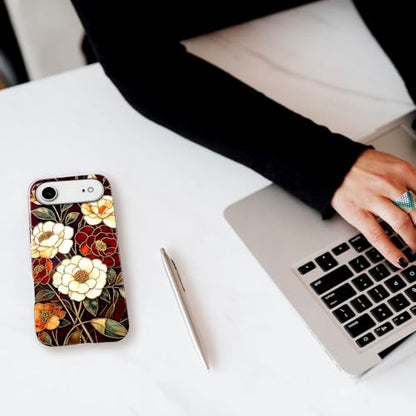Compatible with iPhone 17 Air,Anti-Scratch Glossy Case Cover,Stained Glass Flower 04 - color: Stained Glass Flower 04, size: IPhone 17 Air