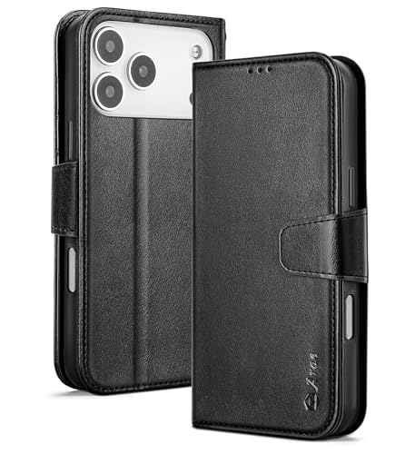 Arae Compatible with iPhone 17 Pro Max Case Wallet with Card Holder, Wristlet Strap Wallet Flip Cover for iPhone 17 Pro Max 6.9 inch Men/Women, RFID Blocking, Kickstand, Black - color: Black, size: iPhone 17 Pro Max 6.9 inch