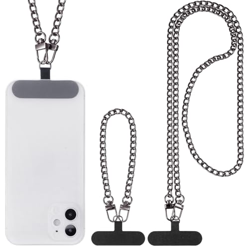 Canlierr 2 Pack Phone Chain Crossbody, with Tether Tab, Black - color: Black
