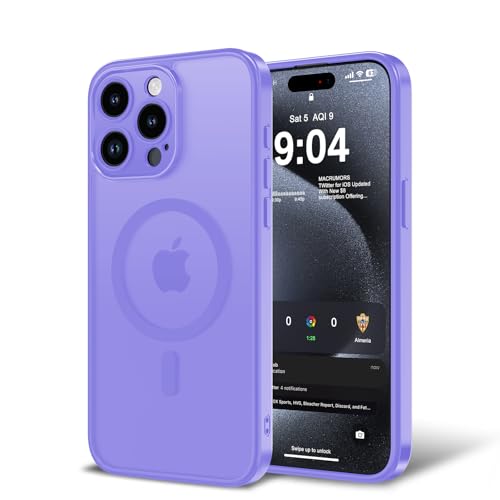Magnetic Case for iPhone 13 Pro 6.1-Inch, [Compatible with Magsafe][Full Camera Protection] Ultra Slim Translucent Matte Shockproof Protection Phone Cover-Light Purple - color: Light Purple, size: iPhone 13 Pro