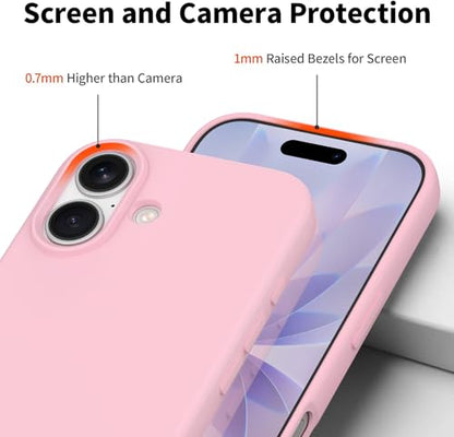Compatible with iPhone 17 Case, Shockproof Liquid Silicone Protective Phone Case with Soft Anti-Scratch Microfiber Lining Ultra Slim Drop Protection Phone Cover (Pink) - color: Pink, size: for iPhone 17