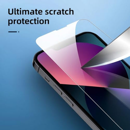NEW'C 4 Pack, 2 Pack for iPhone 13 Mini Screen Protector + 2 Pack Camera Lens Protector, Sensor Protection,Case Friendly Tempered Glass Film - size: 13 Mini 5.4 inches