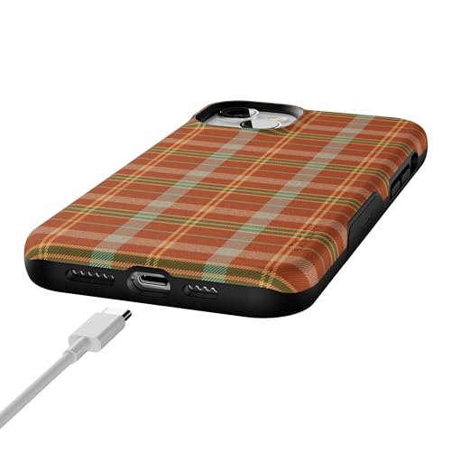 Casely iPhone 14 Plus Case | Spiced Chai | Fall Plaid | Bold Protective Design | MagSafe Compatible Design - color: Spiced Chai | Fall Plaid, size: Iphone 14 Plus