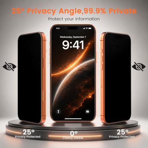 Privacy Screen Protector for iPhone 17 Pro Max Dust-Free Tray 2-Pack