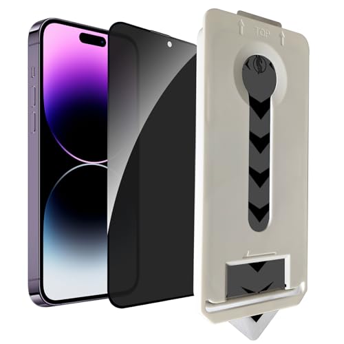 2 Pack Privacy Screen Protector [Auto-Alignment, Auto-Dust Removal] Easy Installation Full Coverage Shatterproof Anti-Spy Tempered Glass Film (for iPhone 14 Pro-6.1 Inches) - size: for iPhone 14 Pro-6.1 Inches