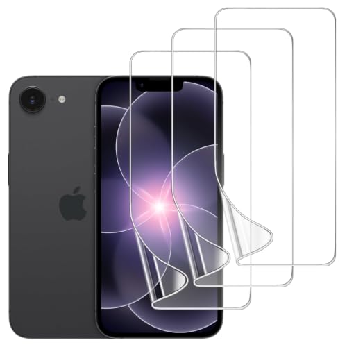 3 Pack TPU Screen Protector for iPhone 16e, Self-Healing HD Clear Soft Flexible Hydrogel Film Compatible with iPhone 17e 6.1" - Scratch-Resistant, Bubble Free, Easy Installation - size: iPhone 16e/17e