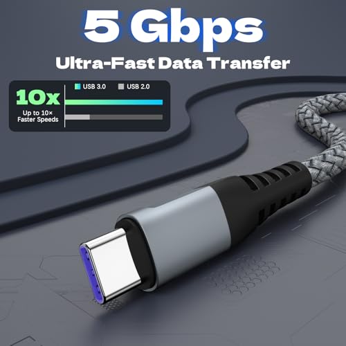USB A to USB C Cable 60W Fast Charging [2 Pack 6FT],USB to USB C Cable