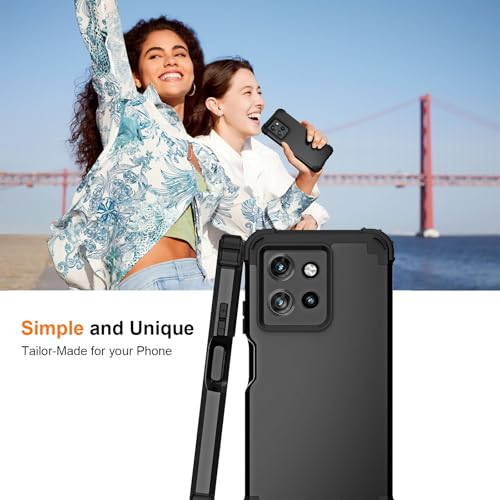 Phone Case for Motorola Moto G Power 2025/Moto G Play 5G 2025 Hard Cover Shockproof Soft Silicone Bumper Hybrid Three Layer Heavy Duty Grip Rugged Protective Cell GPower GPlay XT2515-1 Black - color: Black