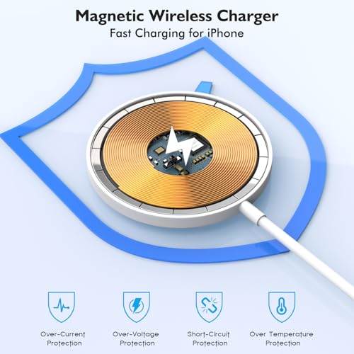 [Apple MFi Certified] iPhone 17 Magnetic Charger,6FT USB C i Phone 17 Wireless Charging Pad & Fast PD USB C Charging Block,Fast iPhone Mag-Safe Charger for iPhone 17/16 Pro/Pro Max/15/14/13/12 Series