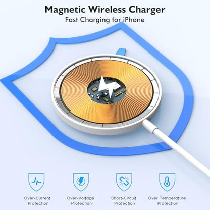 [Apple MFi Certified] iPhone 17 Magnetic Charger,6FT USB C i Phone 17 Wireless Charging Pad & Fast PD USB C Charging Block,Fast iPhone Mag-Safe Charger for iPhone 17/16 Pro/Pro Max/15/14/13/12 Series