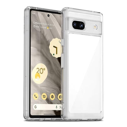 Case for Google Pixel 7a, Military Grade Drop Protection Phone Case, Yellowing Resistant, Anti-Scratch Hard PC Back, Shockproof Hard Ultra-Thin Protective Cover, Clear - size: Google Pixel 7a